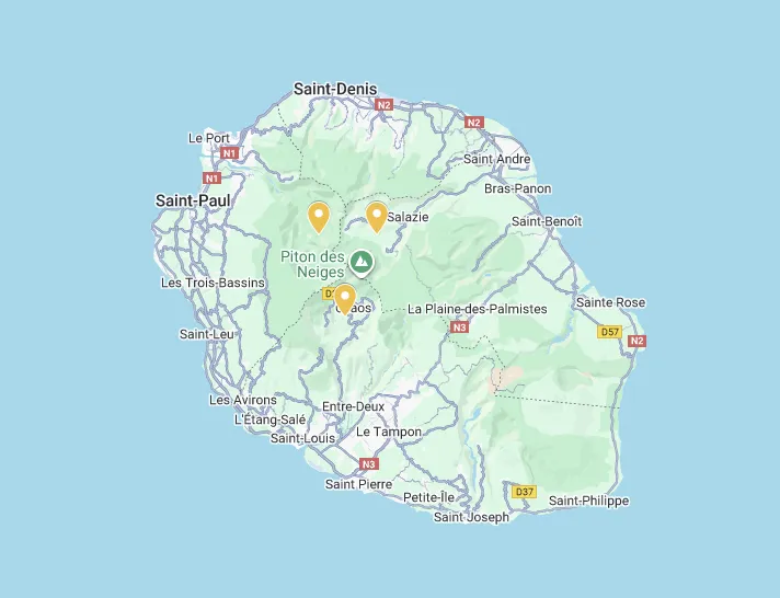 Cartes cirques la Réunion