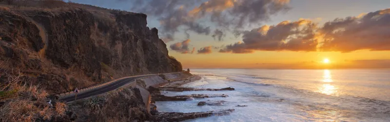 Coucher du soleil cap la houssaye la reunion