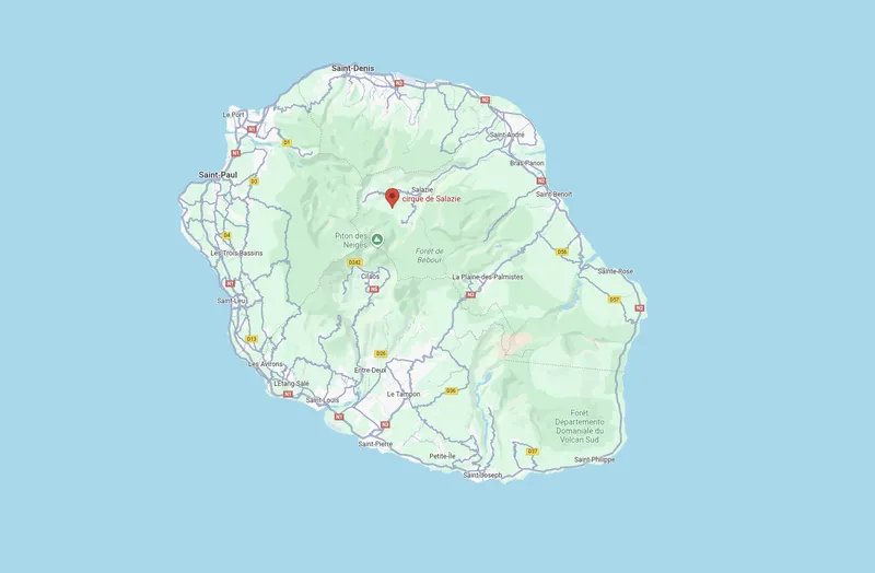 Localisation cirque de Salazie
